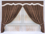 Classical Palace Brown Curtain Room Background Portrait Photography Backdrop IBD-19974 - iBACKDROP-Brown Curtain, Door Window Backdrops, For Photography, palace backdrop, Photography Background, Portrait Photography backdrops, Scenic Backdrops