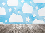 Cloud on the Blue Wall Board Ground Background Photo Backdrop for Baby Shower IBD-19878