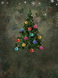 Colorful Snow Christmas Tree Backdrop Photo Background Backdrops Cloth ST-014