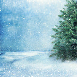 Corner of Snow Pine Background Christmas Backdrops IBD-19420