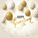 Customized Text Happy Easter Hanging Egg Background Photography Backdrop for Baby IBD-19925