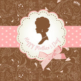 Cute Retro Frame Woman Pattern Photography Background Mothers Day Backdrop IBD-20106