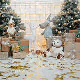 Cute Christmas Bear Deer gift Background Presents Photo Backdrop for Baby IBD-19709