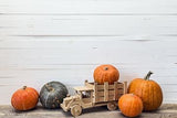 Cute Pumpkin Cart Background Thanksgiving Day Theme Backdrop IBD-19657