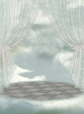 Fantasy Landscape Photo Background in the Sky with Stage and Curtains for Photo IBD-19988 - iBACKDROP-backdrop photography, For Photography, Photography Background, Portrait Photography backdrops, scenic backdrops, Scenic Background, Sky with Stage and Curtains