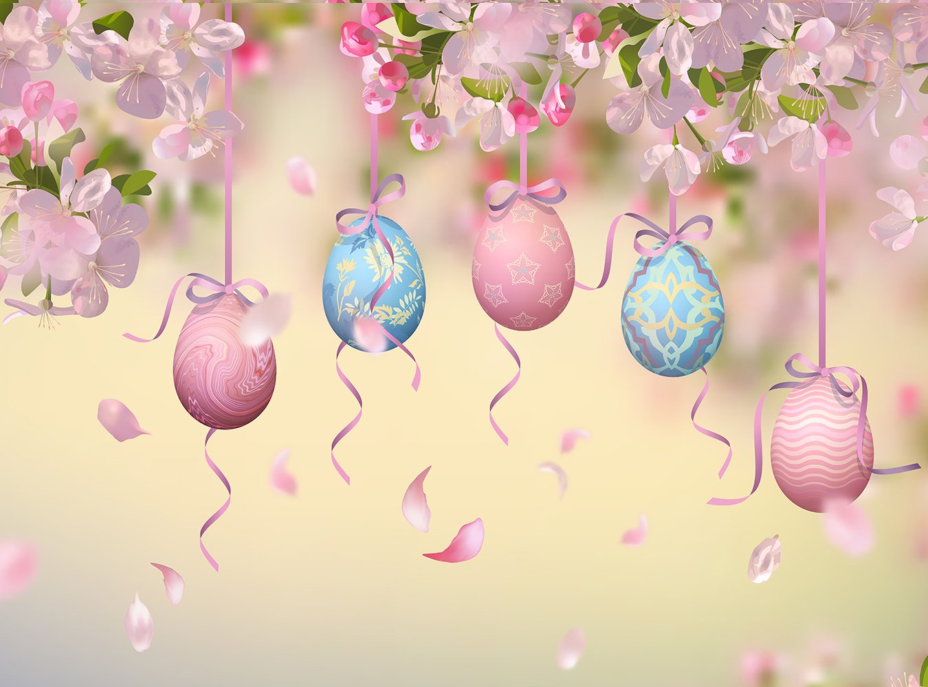Festival Background Easter Falling Flowers Hanging Eggs Photography Backdrops IBD-20019 - iBACKDROP-backdrop photography, backdrops for photography, backdrops photography, Colored Eggs Backdrops, Colorful Eggs background, Easter Backdrop, Easter Backdrops, Easter Photography Backdrops, Falling Flowers, Festival Background, For Photography, Photography Background
