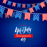 Flag Hanging Blue Backgrounds Happy Independence Day Backdrop for Photography IBD-19735