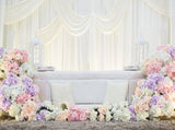 Flowers around the Sofa Romantic Backdrop Engagement Wedding Photography Background IBD-20044