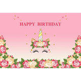 Birthday Backdrops Flowers Backdrop Pink Background G-126
