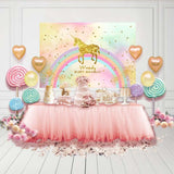 Birthday Party Backdrops Unicorn Backdrop Colorful Background G-138-1