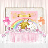 Birthday Party Backdrops Unicorn Background Pink Backdrop G-139-1