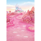Castle Backdrops Pink Backdrop Trees Background G-149