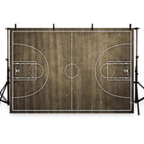 Basketball Background Brown Backdrops G-288 - iBACKDROP-Patterned Backdrops, Pink Backdrop, Pink Backdrops, Pink Photography Backdrops, Themed Patterned Backdrops