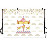 Birthday Party Backdrops Horses Backdrop Yellow Background G-415