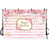 Birthday Party Backdrops Flowers Balloons Backdrop Pink Background G-416
