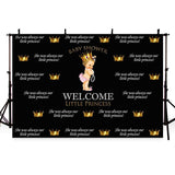 Baby Show Backdrops Black Backdrops Girl Background G-419 - iBACKDROP-baby shower backdrop, black backdrop, custom, Little Girl Backgrounds