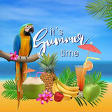 Summer Backdrops Blue Background Beach Backdrop G-432 - iBACKDROP
