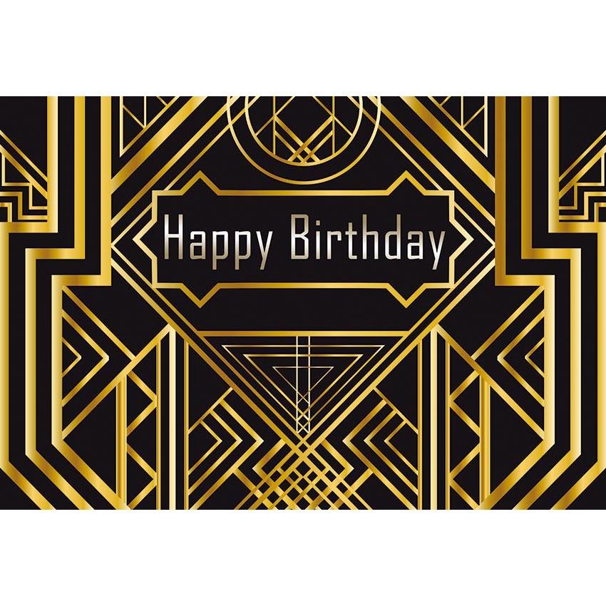 Birthday Party Backdrops For Events Backdrop Golden And Black Background G-481