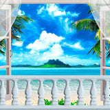 Window Background Scene Backdrops Blue Backdrops G-490 - iBACKDROP