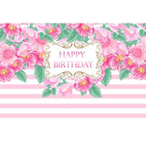 Birthday Party Backdrops Flowers Background Pink Backdrop G-507