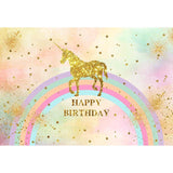 Birthday Party Backdrops Unicorn Background Colorful Backdrop G-514