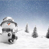 Season Backdrop Winter Background Snowflake Backdrop Snow Man G-518 - iBACKDROP