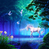 Animal Backdrops Night Backdrop Unicorn Backgrounds G-542 - iBACKDROP-Animal Backdrops, Cute Backdrops, Lion King Backdrops, Ninja Turtle Backdrops, Safari Backdrop