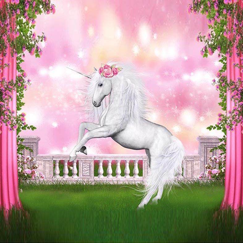 Animal Backdrops Pink Background Backdrops Unicorn G-550 - iBACKDROP-Animal Backdrops, Backdrops for Photography, Bat Background