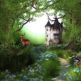 Kid Backdrops Cartoon Fairytale Backgrounds Green Backdrop G-566 - iBACKDROP