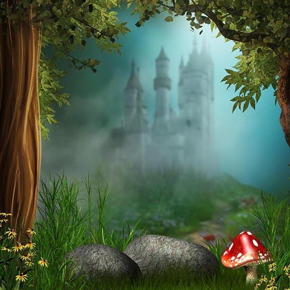 Kid Backdrops Cartoon Fairytale Backdrops Tree Background G-567 - iBACKDROP