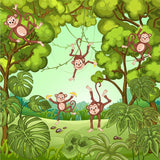 Animal Backdrops Photography Backdrops Trees Background Monkey G-571 - iBACKDROP-Animal Backdrops, Grass Background, Photography Backdrops