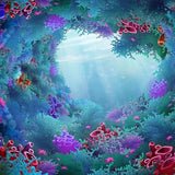 Baby Kid Backdrops Cartoon Fairytale Backdrops Sea Background G-609 - iBACKDROP-Baby Kid Backdrops, Backdrops Beautiful, Cartoon Fairytale Backdrops, Leaf Backdrop, Tree Backdrops
