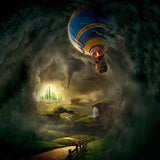 Baby Backdrops Cartoon Fairytale Backdrops Fire Ballon Backgrounds G-629 - iBACKDROP-Baby Backdrop, Baby Dream Backdrops, Baby Kid Backdrops, Cartoon Fairytale Backdrops, Castle Backdrop