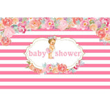 Baby Show Backdrops Flowers Backdrops  Pink Background G-637 - iBACKDROP-baby shower backdrop, custom, Flowers Backdrops, pink backdrop
