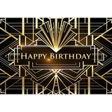 Birthday Party Backdrops Background Black And Golden Backdrop G-644