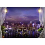 Window Backdrops Night Backdrop Rivers Background G-662