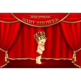 Baby Show Backdrops Girl Backdrops Red Background G-690 - iBACKDROP-baby shower backdrop, custom, Little Girl Backgrounds, Red Backdrops