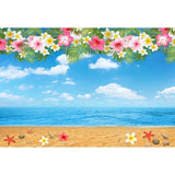 Beach Backdrops Flowers Backgrounds G-693 - iBACKDROP-Beaches Backdrops, Blue Background, Flowers Backdrops, sky backdrops