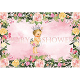 Baby Show Backgrounds Girl Backdrop Pink Backdrops G-722 - iBACKDROP-baby shower backdrop, custom, Flowers Backdrops, Little Girl Backgrounds, pink backdrops, Scenic Backdrops