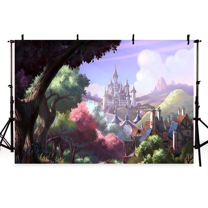 Castle Backdrops Trees Backdrops Purple Backgrounds G-726