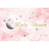 Baby Show Backgrounds Moon Backdrop Pink Backdrop G-747 - iBACKDROP-baby shower backdrop, cloud backdrop, custom, pink backdrop