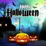 Festival Backdrops Halloween Pumpkin Lantern Background G-796