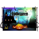 Festival Backdrops Halloween Pumpkin Lantern Background G-796