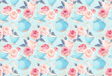 Pink Flower And Teapot BABY Shower Background GY-065