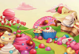 Pink Cartoon Candy Dessert Backdrop For Baby Photography GY-066