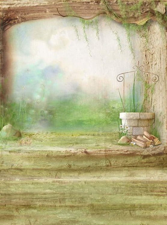 Baby Shower Well Daisy Fairy Tale Backdrop GY-148