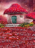 Fairy Tale Red Mushroom House Forest Background GY-153