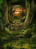 Fairy Tale Green Forest And Deer Backdrop GY-171