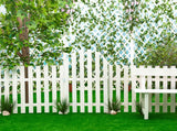 Garden Green Wood Fence Background Decoration Photography Backdrops IBD-20038