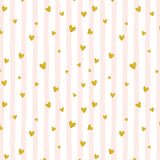 Golden Love Pink Stripes Photo Background Room Decoration Backdrop IBD-19946